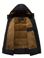 Parka homme fourrure synthétique à capuche zippée