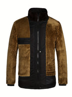 Parka homme fourrure synthétique à capuche zippée