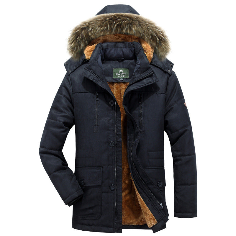 Parka homme fourrure synthétique à capuche