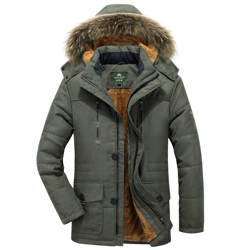 Parka homme fourrure synthétique à capuche