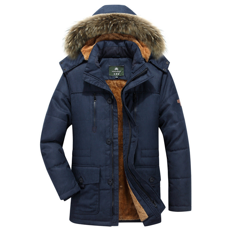 Parka homme fourrure synthétique à capuche