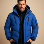 Parka homme matelassée à capuche zippée