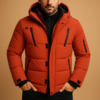 Parka homme matelassée à capuche zippée
