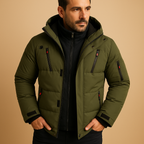 Parka homme matelassée à capuche zippée