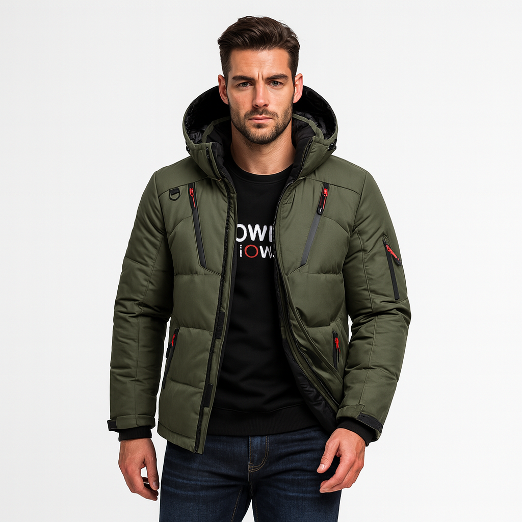 Parka homme rembourrée à capuche hiver