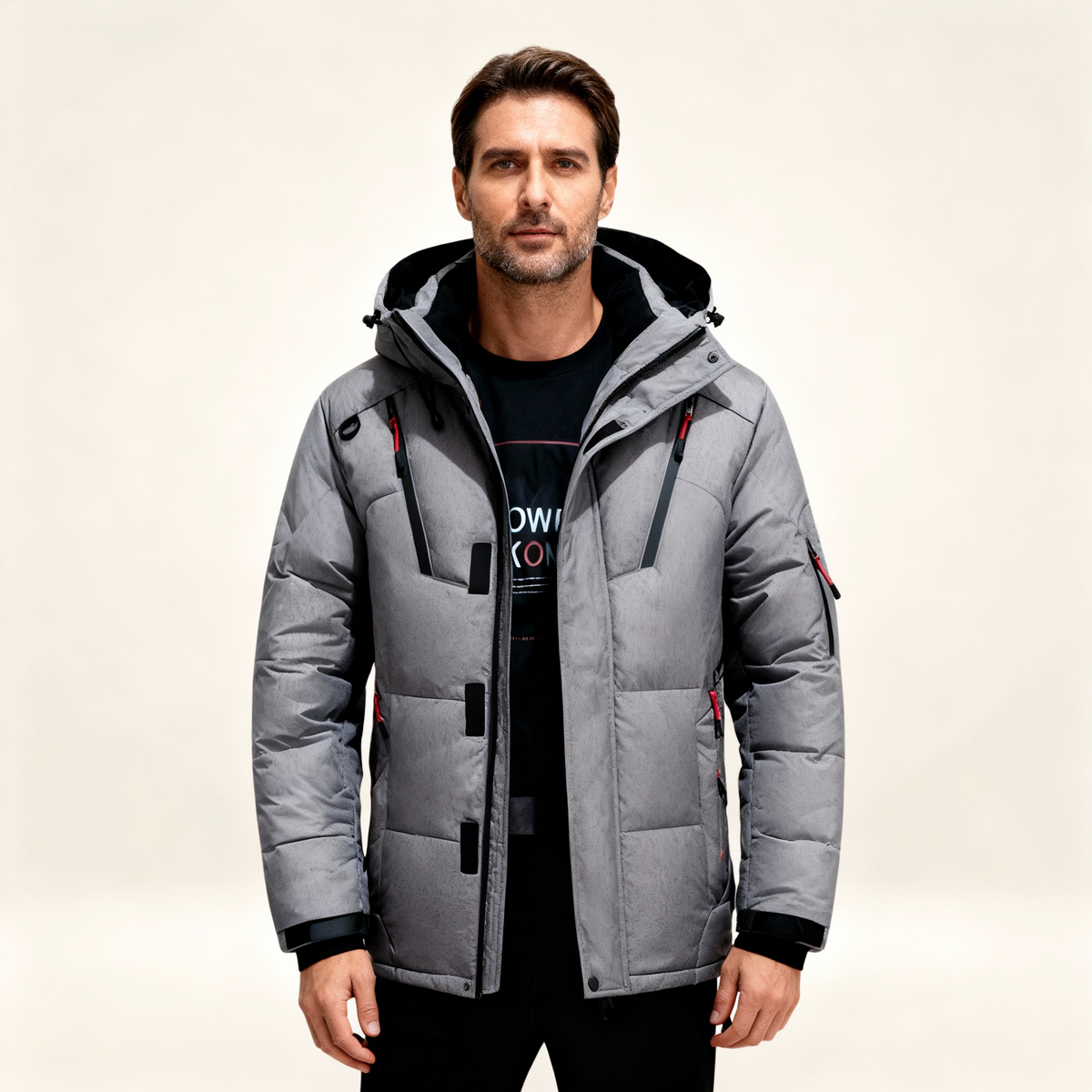 Parka homme rembourrée à capuche hiver