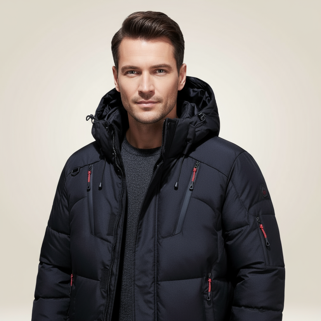 Parka homme rembourrée à capuche hiver