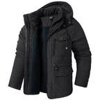 Parka homme toile fourrure synthétique à capuche zippée