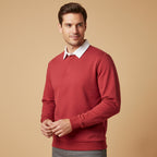 Polo homme à col contrasté manches longues