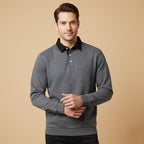 Polo homme à col contrasté manches longues