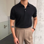 Polo homme à col côtelé