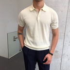 Polo homme à col côtelé