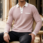 Polo homme à col rayé