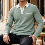 Polo homme à col rayé