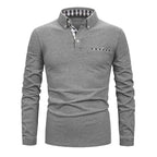 Polo homme à manches longues avec poche