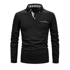 Polo homme à manches longues avec poche