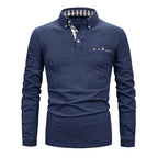 Polo homme à manches longues avec poche