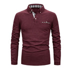 Polo homme à manches longues avec poche