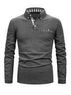 Polo homme à manches longues avec poche