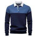 Polo homme à manches longues bicolore