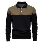 Polo homme à manches longues bicolore