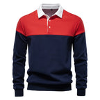 Polo homme à manches longues bicolore