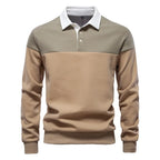 Polo homme à manches longues bicolore