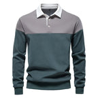 Polo homme à manches longues bicolore