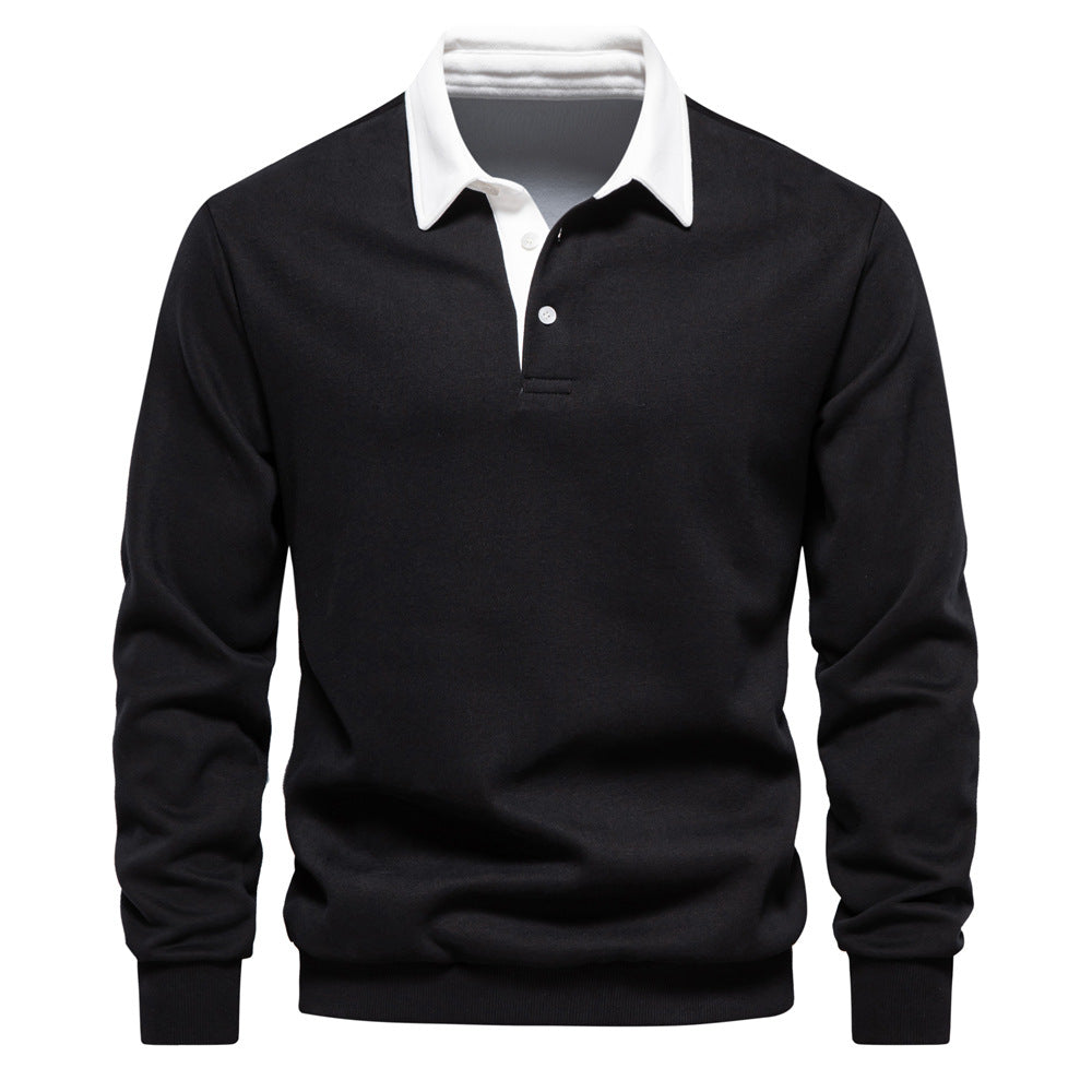 Polo homme à col contrasté