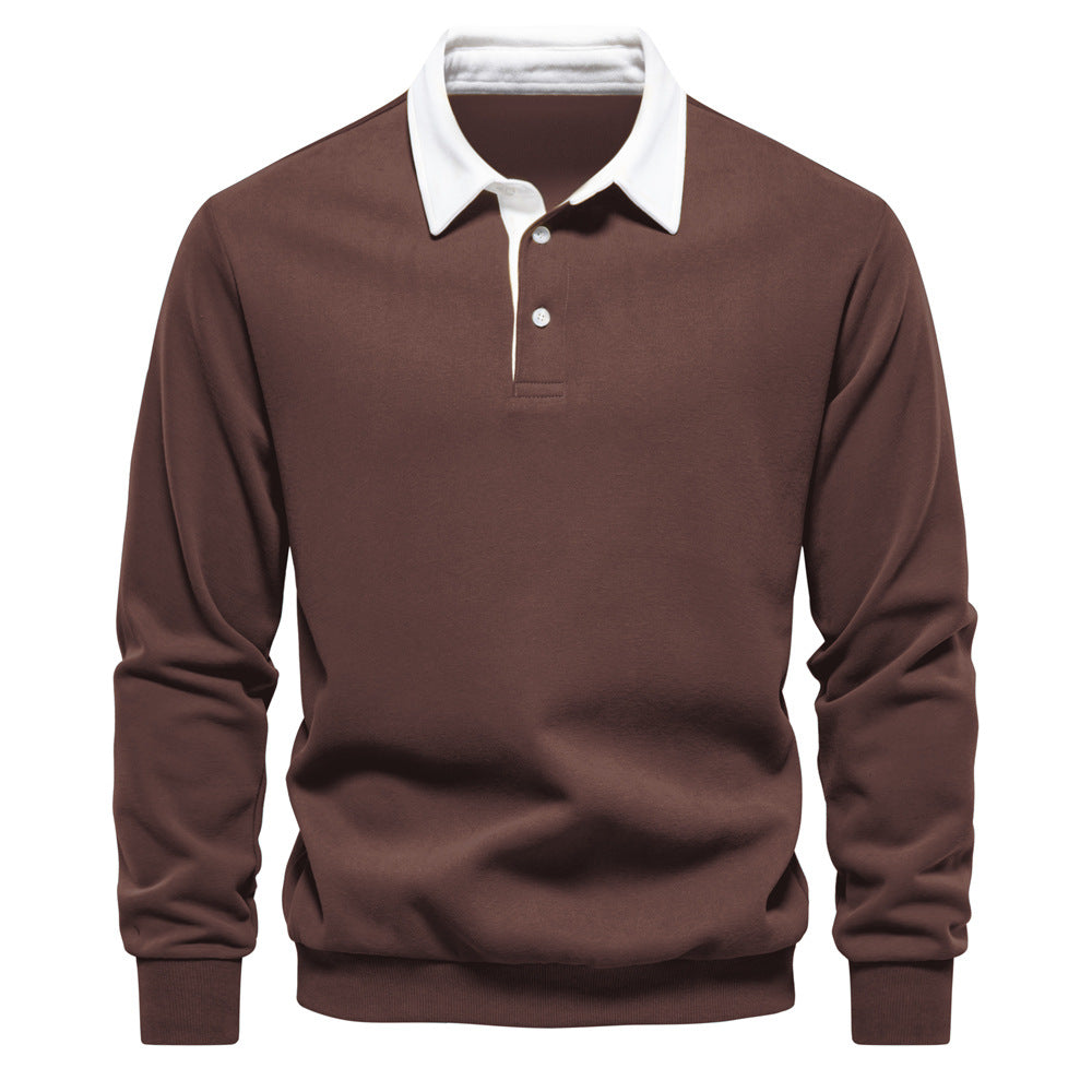 Polo homme à col contrasté