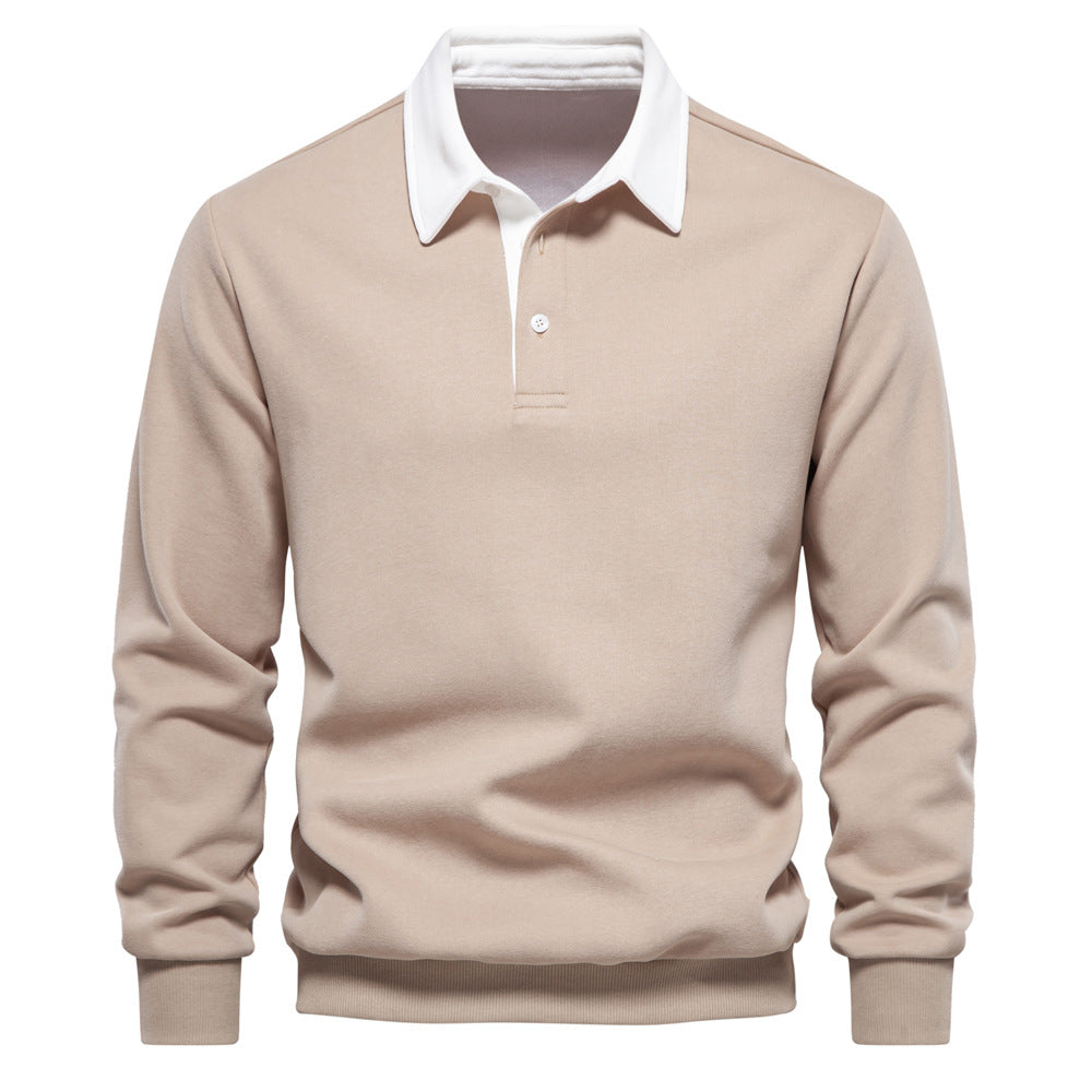 Polo homme à col contrasté