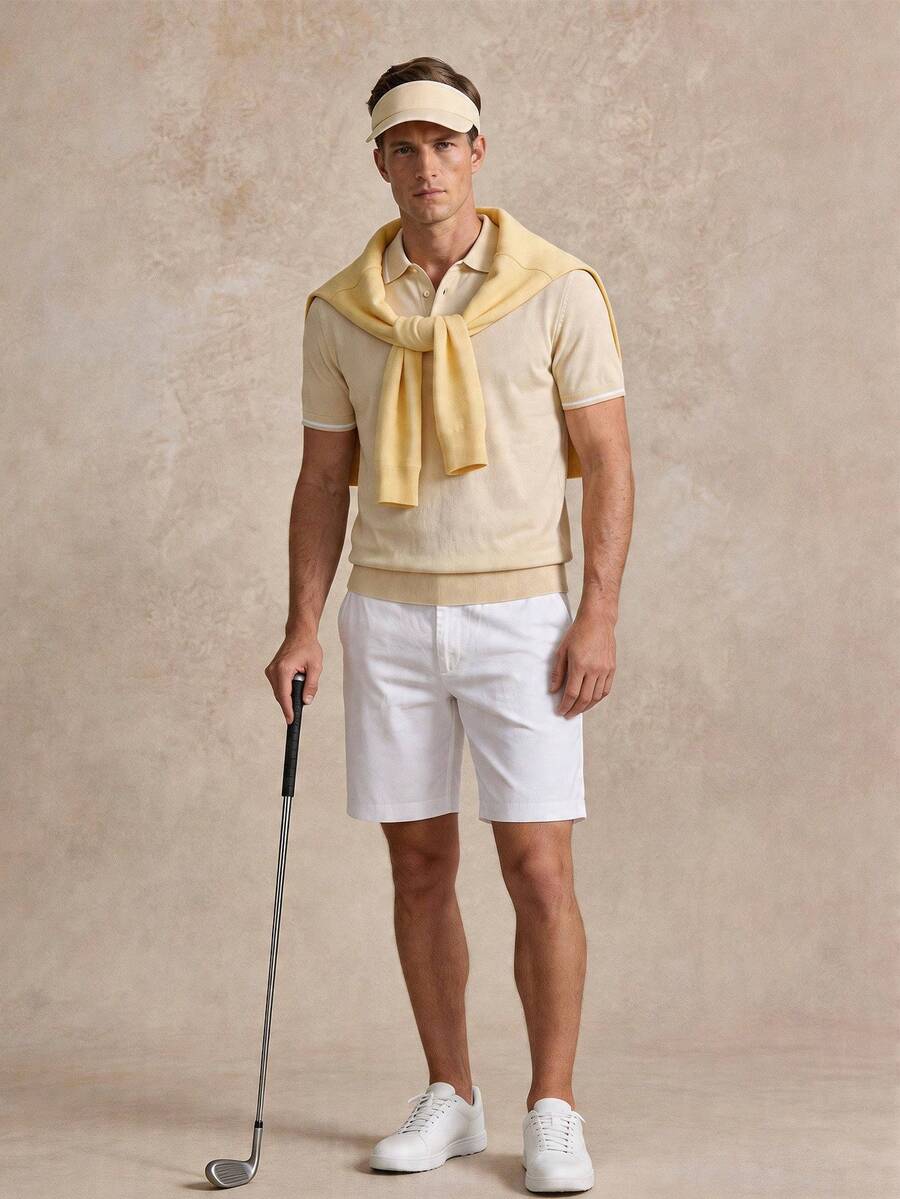 Polo homme col côtelé