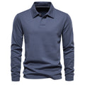 Polo homme col ouvert manches longues