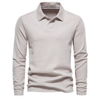 Polo homme col ouvert manches longues