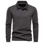 Polo homme col ouvert manches longues