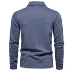 Polo homme col ouvert manches longues