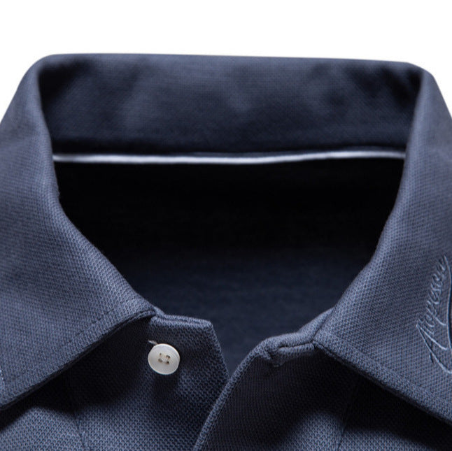 Polo homme col ouvert manches longues