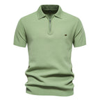 Polo homme demi-zip texturé