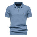 Polo homme demi-zip texturé
