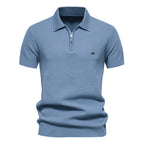 Polo homme demi-zip texturé