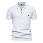 Polo homme demi-zip texturé