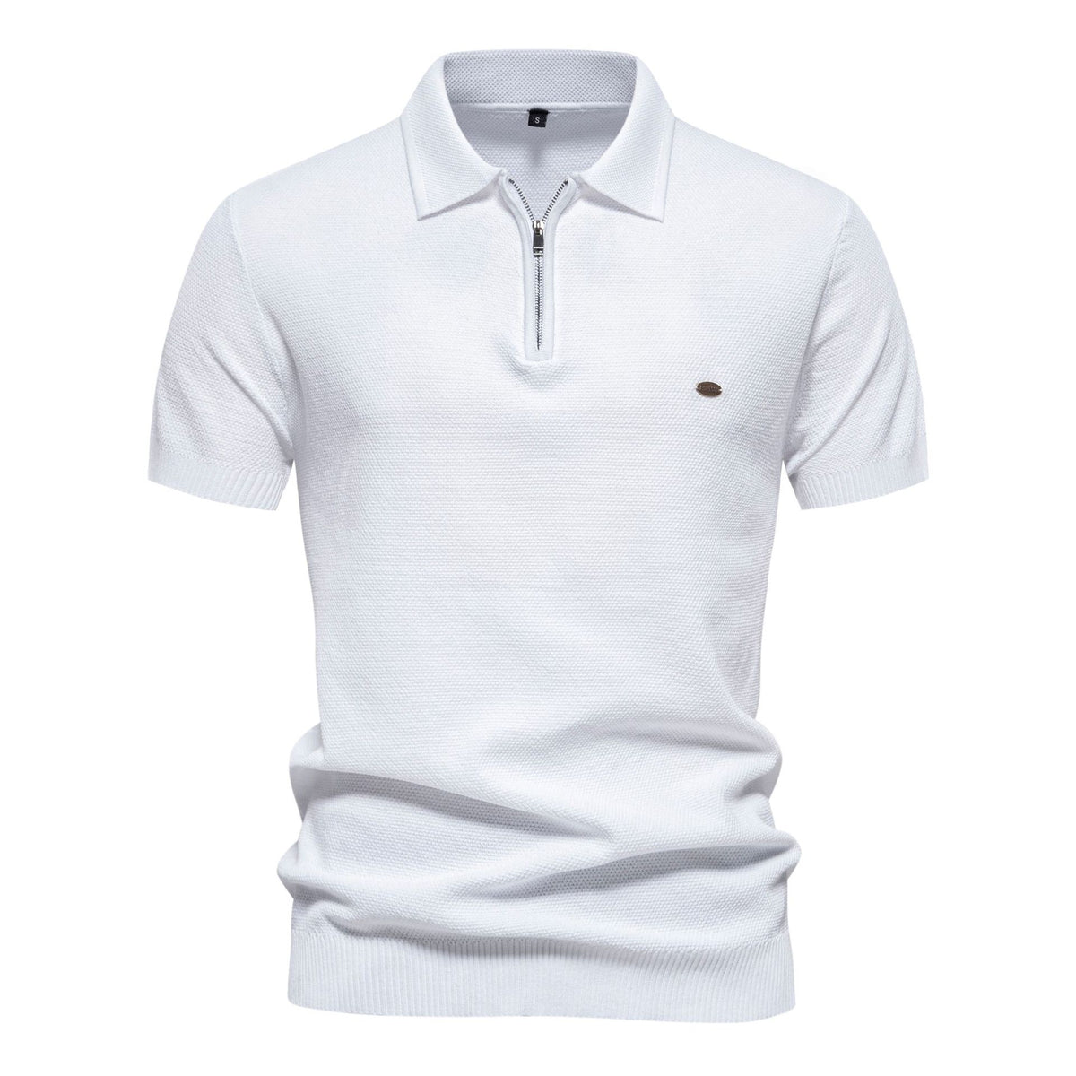 Polo homme demi-zip texturé