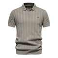 Polo homme en maille texturée à manches courtes