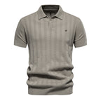 Polo homme en maille texturée à manches courtes