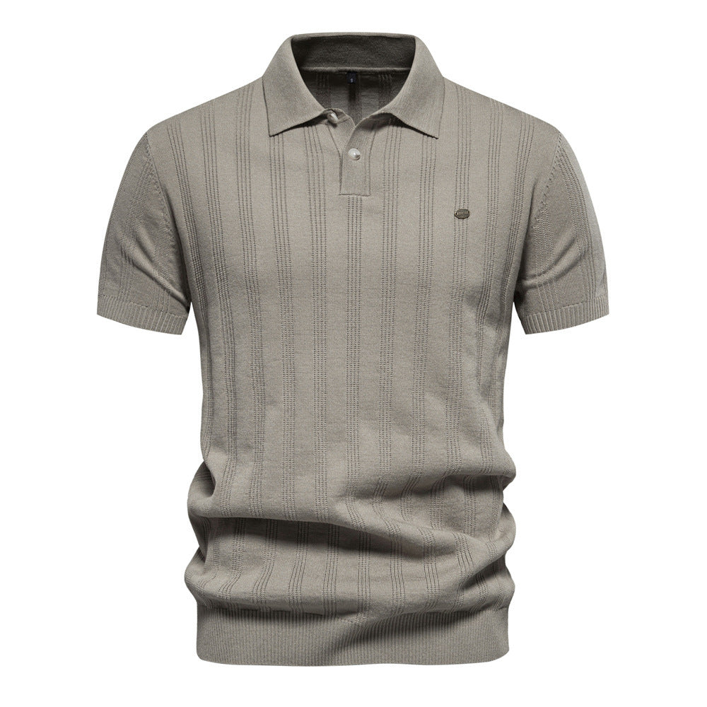 Polo homme en maille texturée à manches courtes