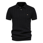 Polo homme en maille texturée à manches courtes