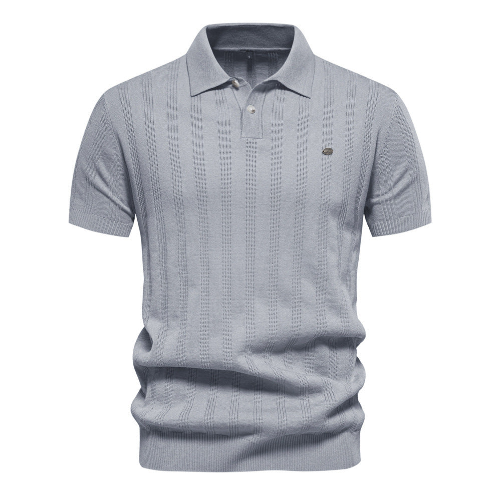 Polo homme en maille texturée à manches courtes