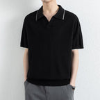 Polo homme finitions contrastées