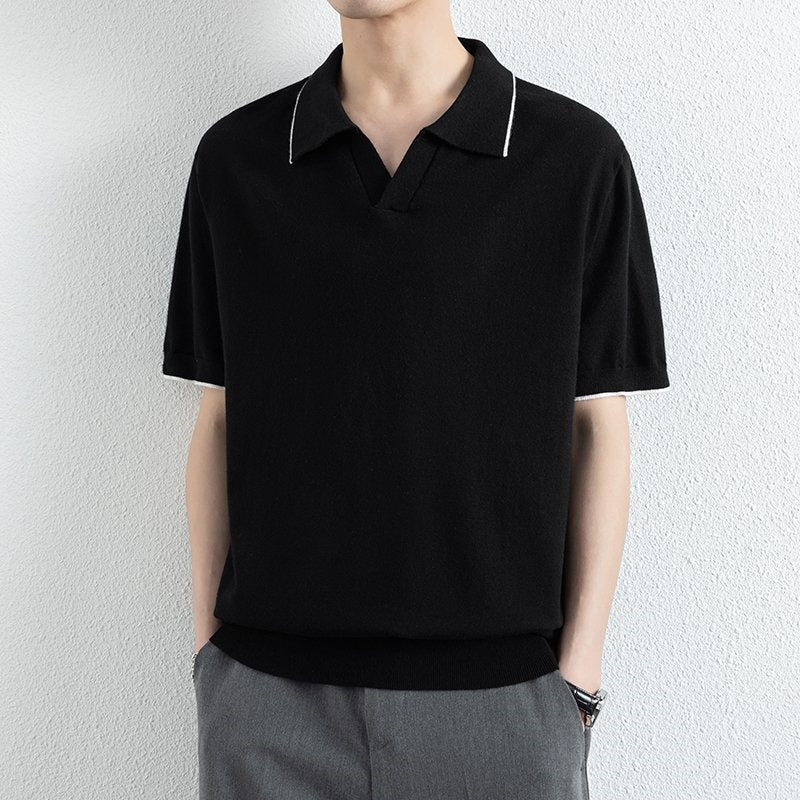 Polo homme finitions contrastées