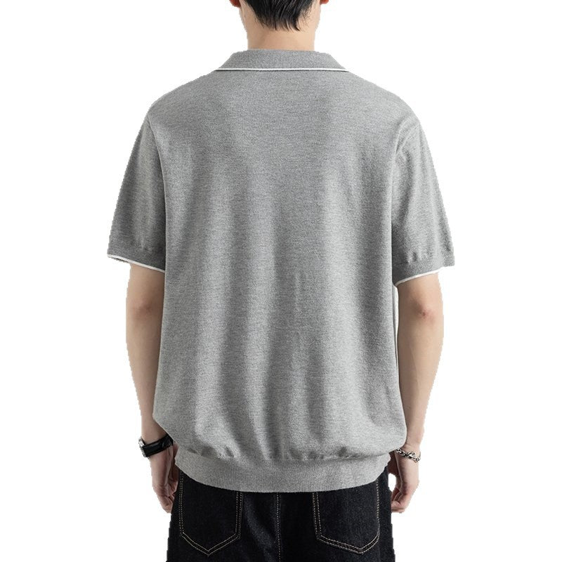 Polo homme finitions contrastées